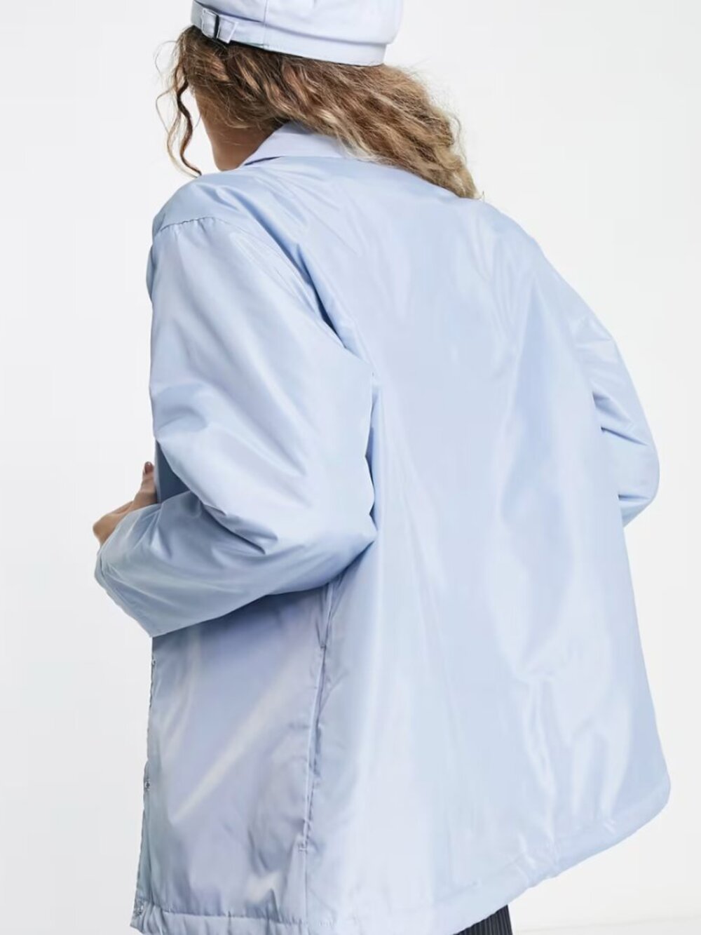 Topshop Blue nylon coach jacket with front graphic in blue - Picture 2 of 4